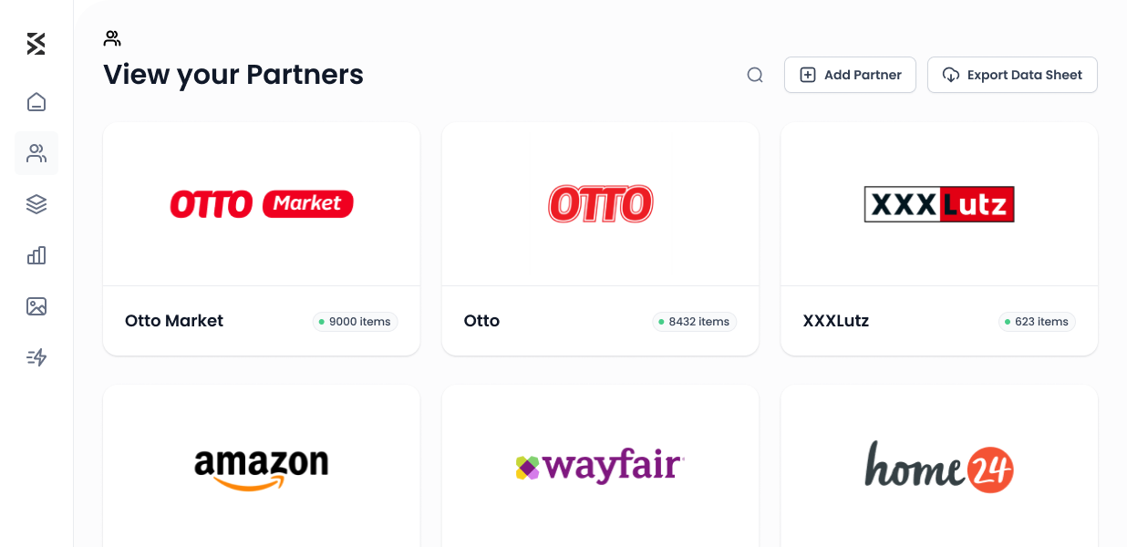 Send your products to all your partners. With one click.